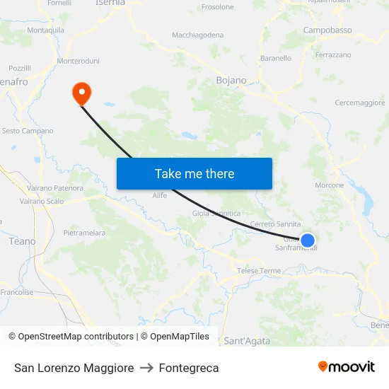 San Lorenzo Maggiore to Fontegreca map