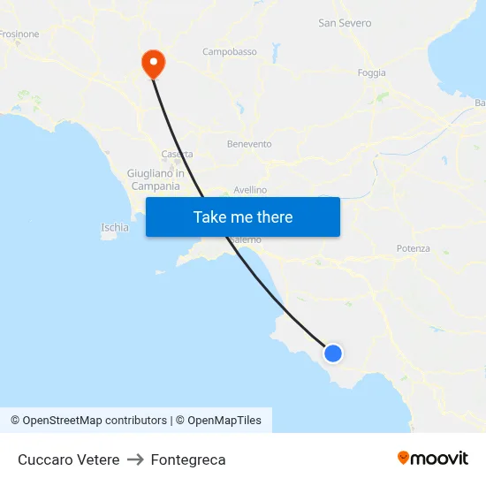 Cuccaro Vetere to Fontegreca map