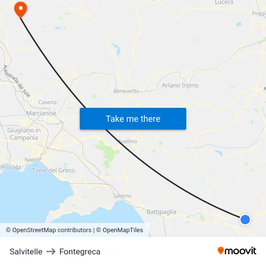 Salvitelle to Fontegreca map