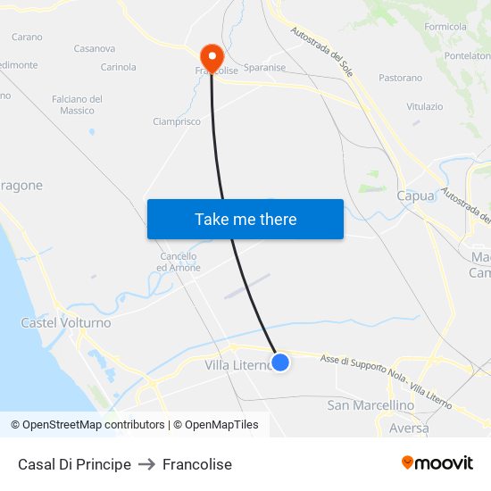 Casal Di Principe to Francolise map