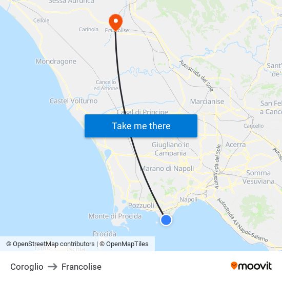 Coroglio to Francolise map