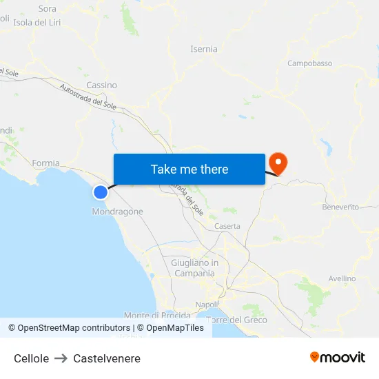 Cellole to Castelvenere map