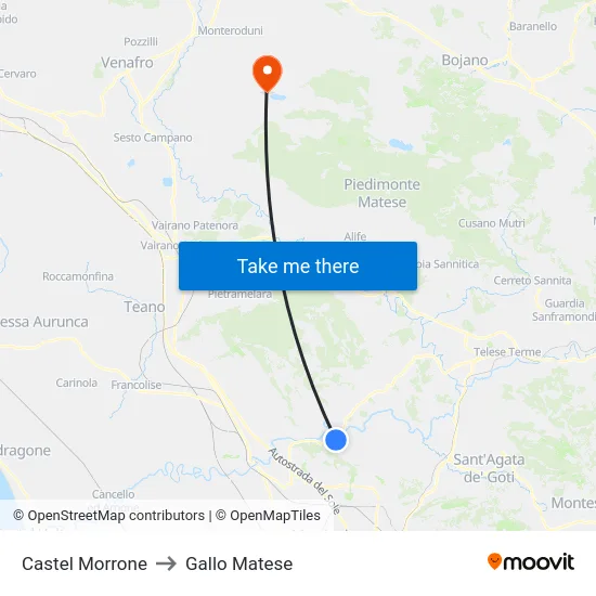 Castel Morrone to Gallo Matese map