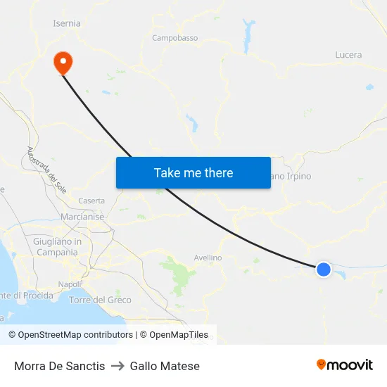 Morra De Sanctis to Gallo Matese map