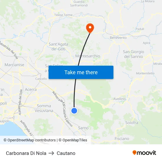 Carbonara Di Nola to Cautano map