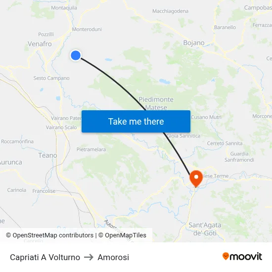 Capriati A Volturno to Amorosi map