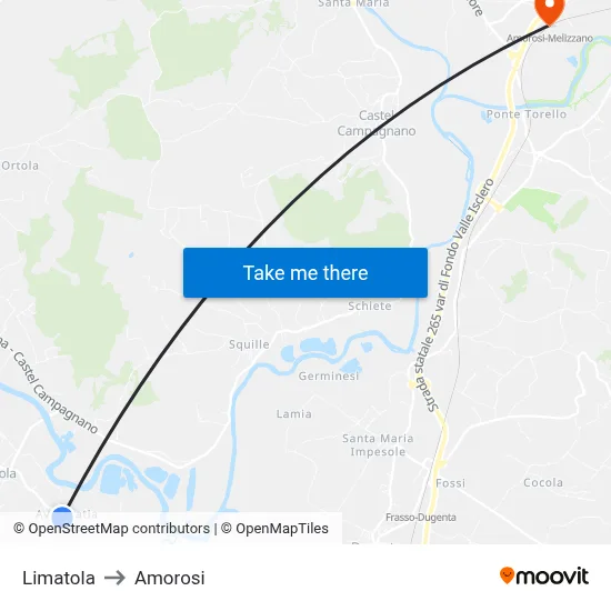Limatola to Amorosi map