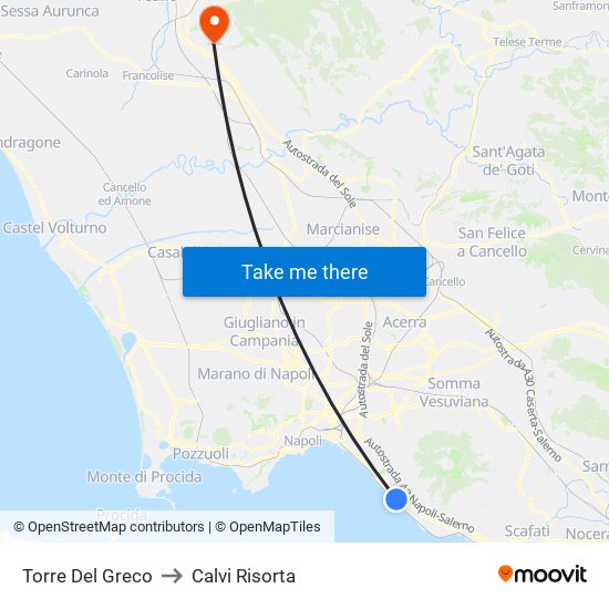 Torre Del Greco to Calvi Risorta map