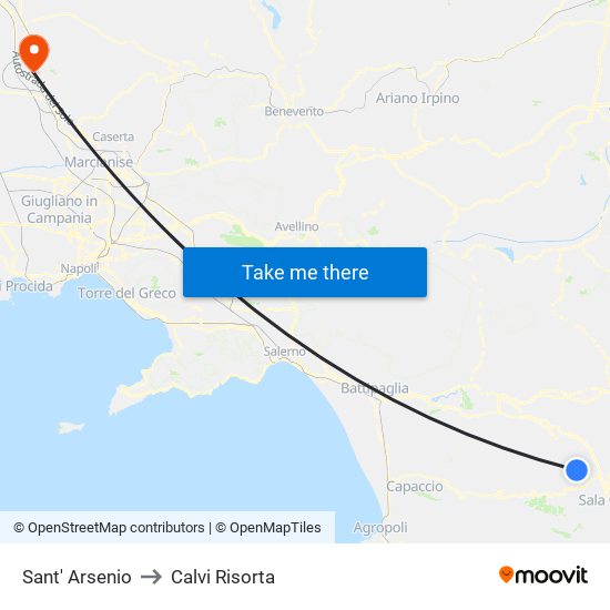 Sant' Arsenio to Calvi Risorta map