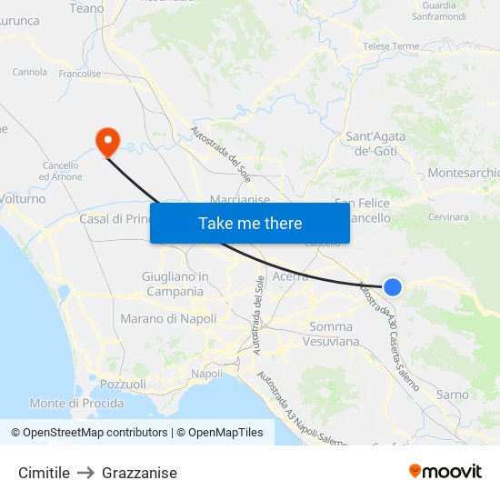 Cimitile to Grazzanise map
