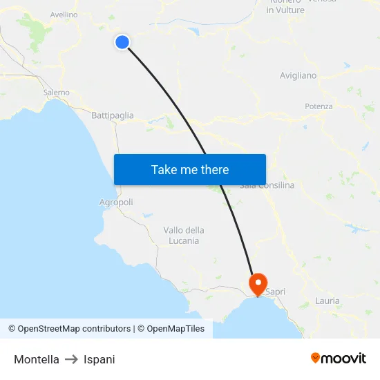 Montella to Ispani map