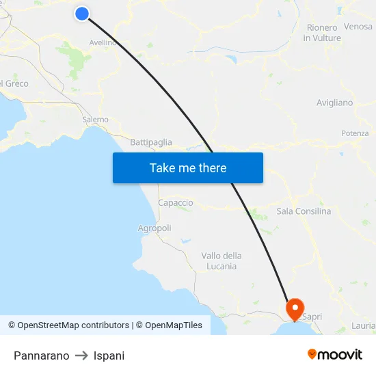 Pannarano to Ispani map