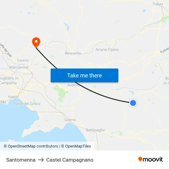 Santomenna to Castel Campagnano map