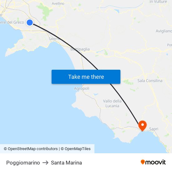Poggiomarino to Santa Marina map