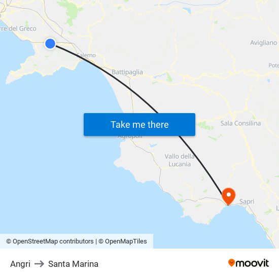 Angri to Santa Marina map
