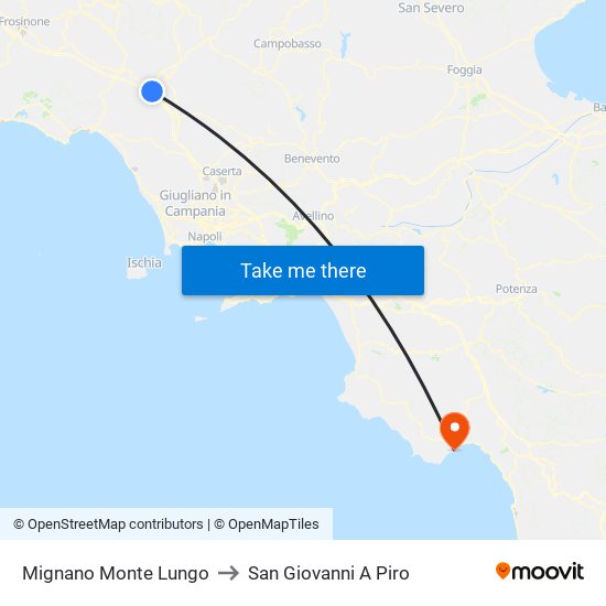 Mignano Monte Lungo to San Giovanni A Piro map