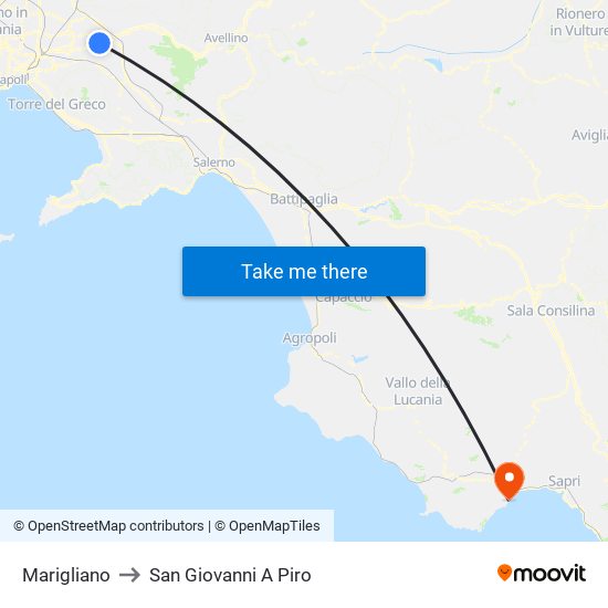 Marigliano to San Giovanni A Piro map