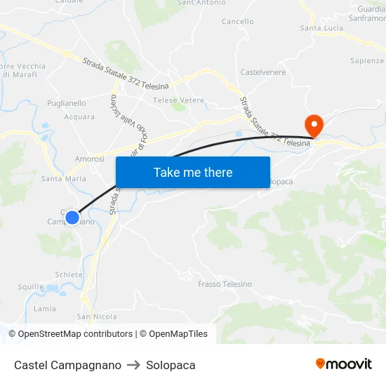 Castel Campagnano to Solopaca map