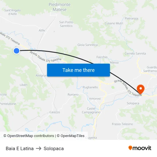 Bay and Latin to Solopaca map