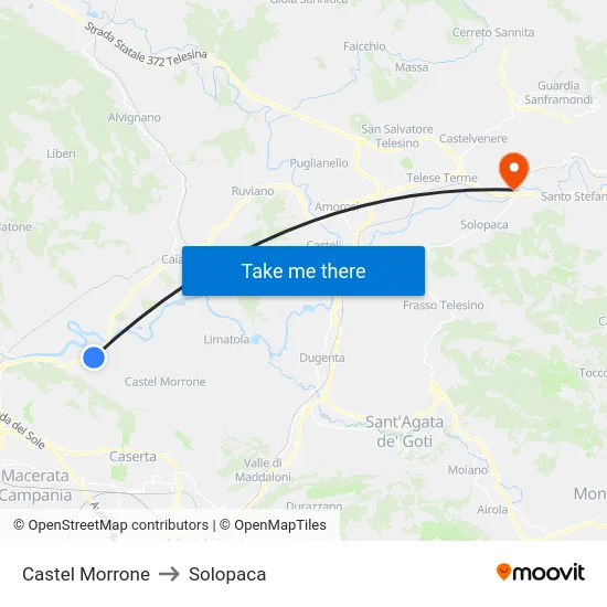 Castel Morrone to Solopaca map