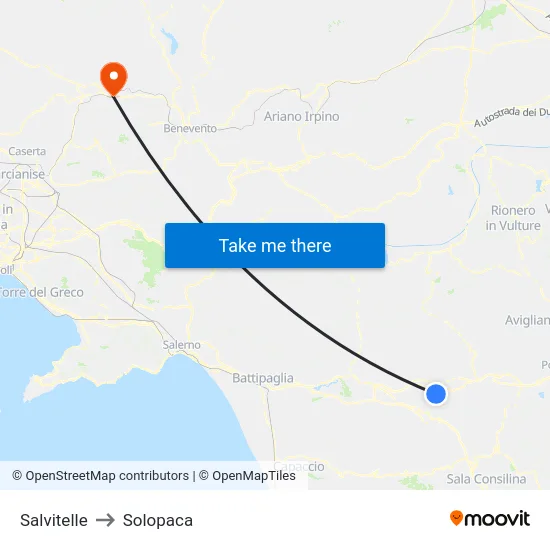 Salvitelle to Solopaca map