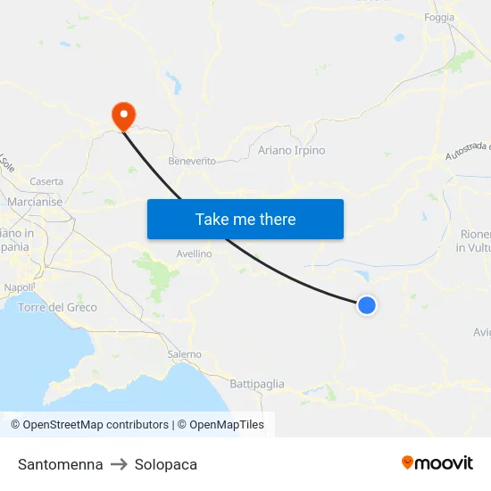Santomenna to Solopaca map