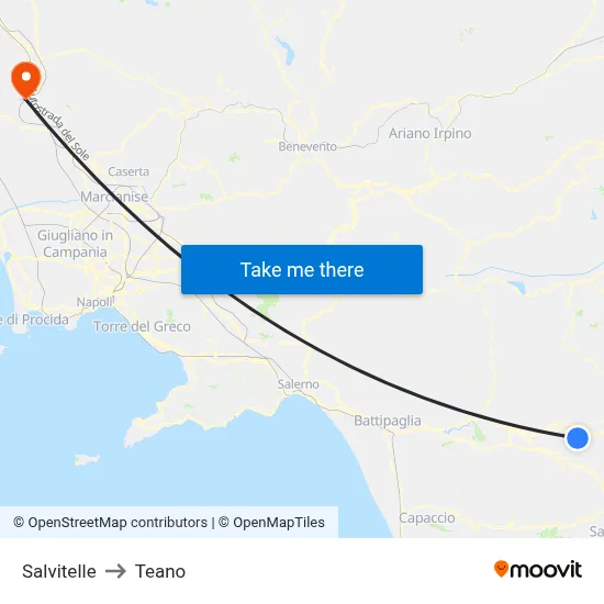 Salvitelle to Teano map