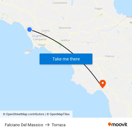 Falciano Del Massico to Torraca map