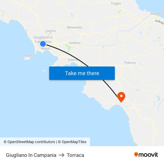 Giugliano In Campania to Torraca map