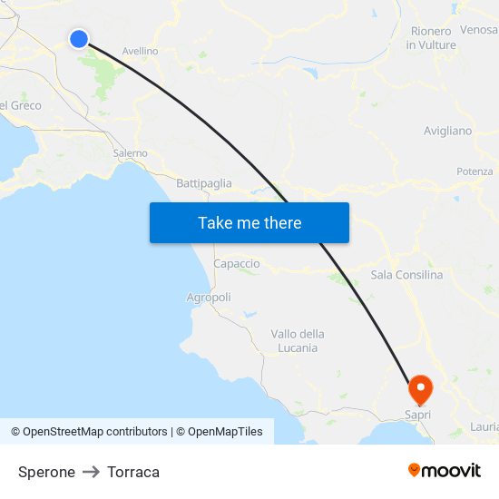 Sperone to Torraca map