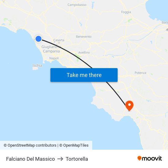 Falciano Del Massico to Tortorella map