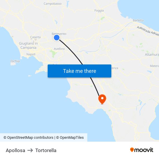Apollosa to Tortorella map