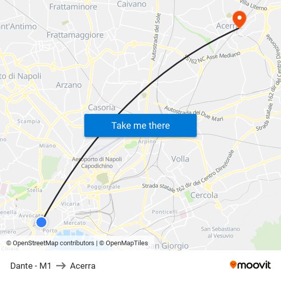 Dante - M1 to Acerra map