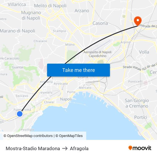 Mostra-Stadio Maradona to Afragola map