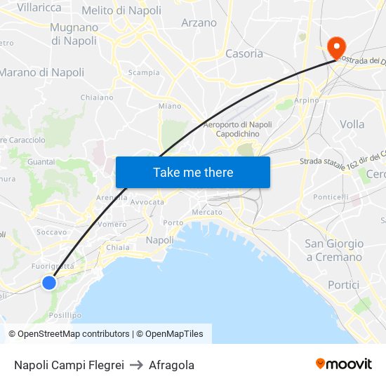 Napoli Campi Flegrei to Afragola map