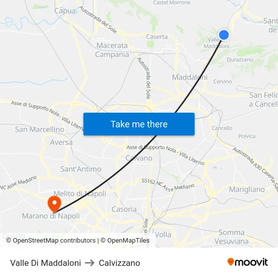 Valle Di Maddaloni to Calvizzano map