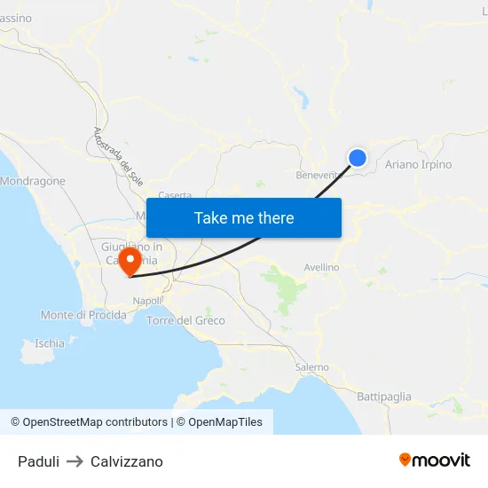 Paduli to Calvizzano map