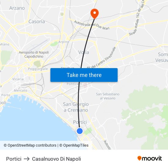 Portici to Casalnuovo Di Napoli map