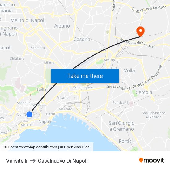 Vanvitelli to Casalnuovo Di Napoli map