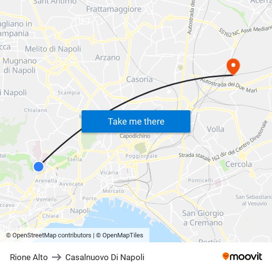 Rione Alto to Casalnuovo Di Napoli map