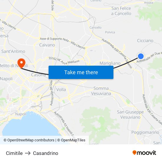 Cimitile to Casandrino map