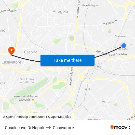 Casalnuovo Di Napoli to Casavatore map
