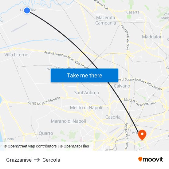 Grazzanise to Cercola map