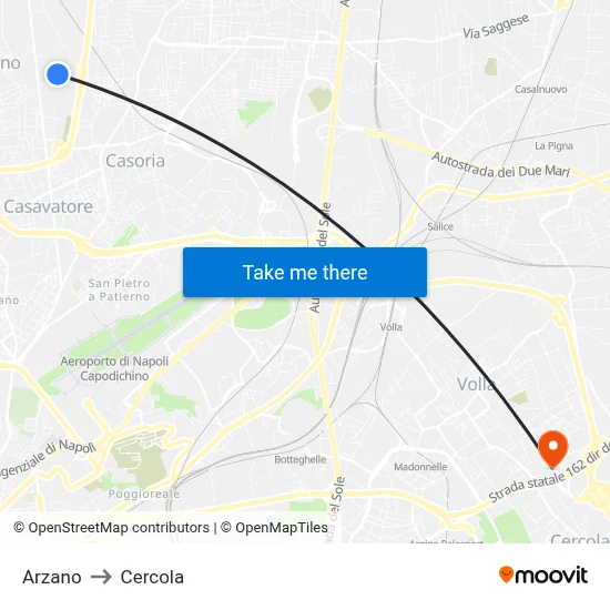 Arzano to Cercola map