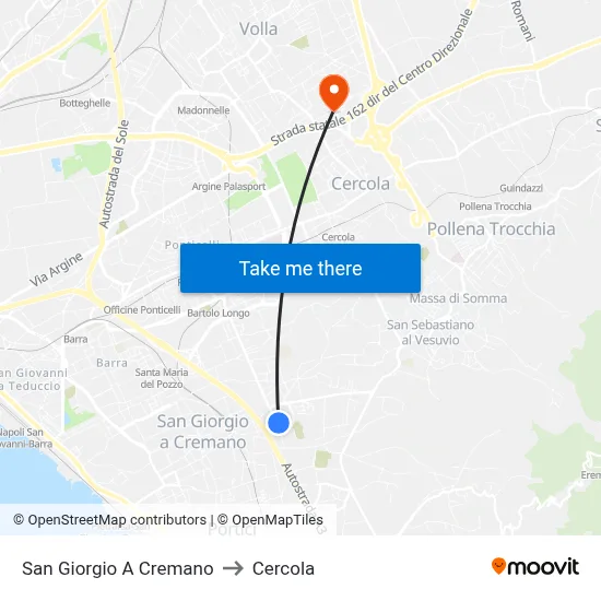 San Giorgio A Cremano to Cercola map