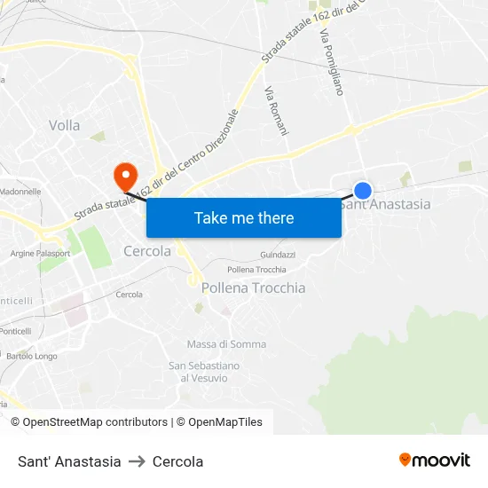 Sant' Anastasia to Cercola map