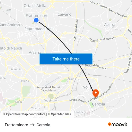 Frattaminore to Cercola map