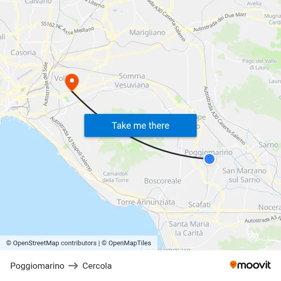 Poggiomarino to Cercola map