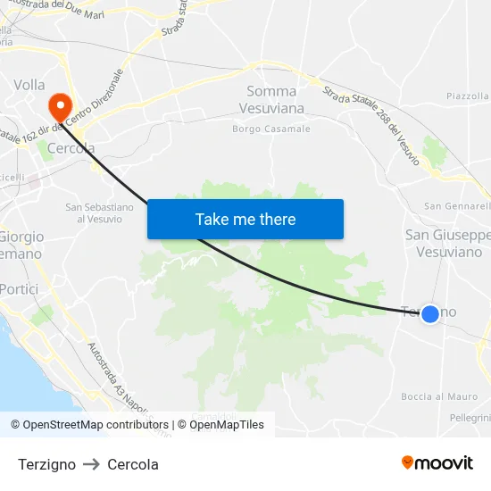 Terzigno to Cercola map