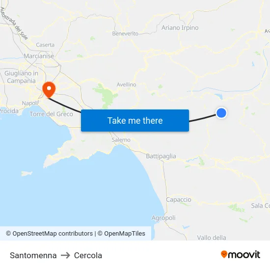 Santomenna to Cercola map